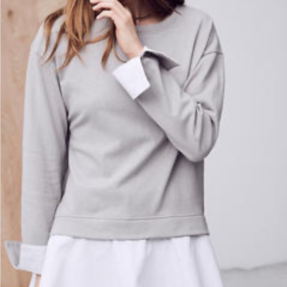 Gray and White Layered Sweatshirt